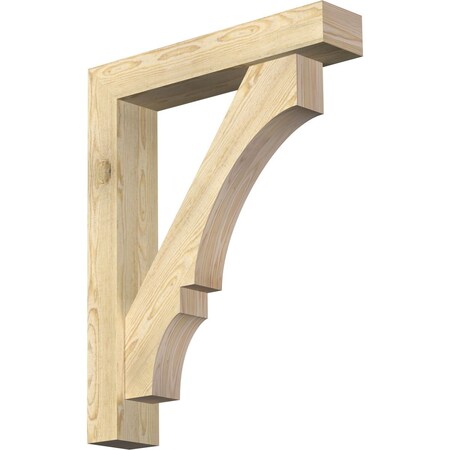 Ekena Millwork Balboa Block Rough Sawn Bracket w/ Offset Brace, Douglas Fir, 6"W x 30"D x 38"H BKT0604X30X38BOA05RDF